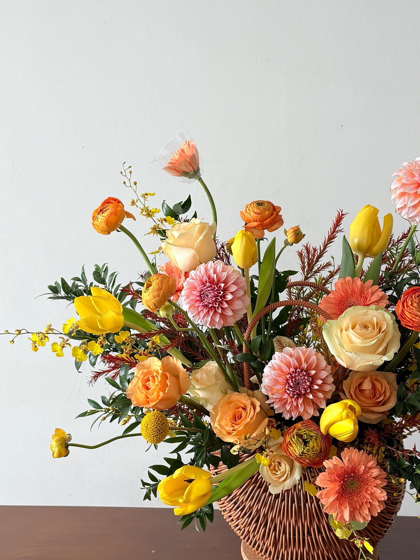 Sun-Kissed Dahlia Basket