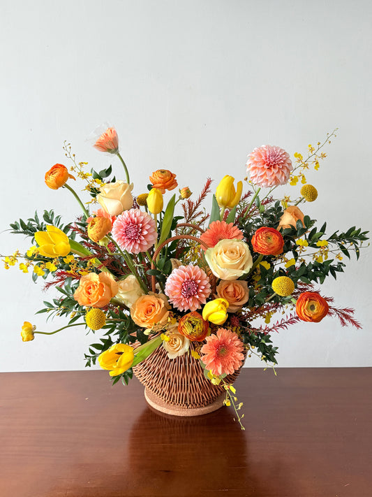 Sun-Kissed Dahlia Basket